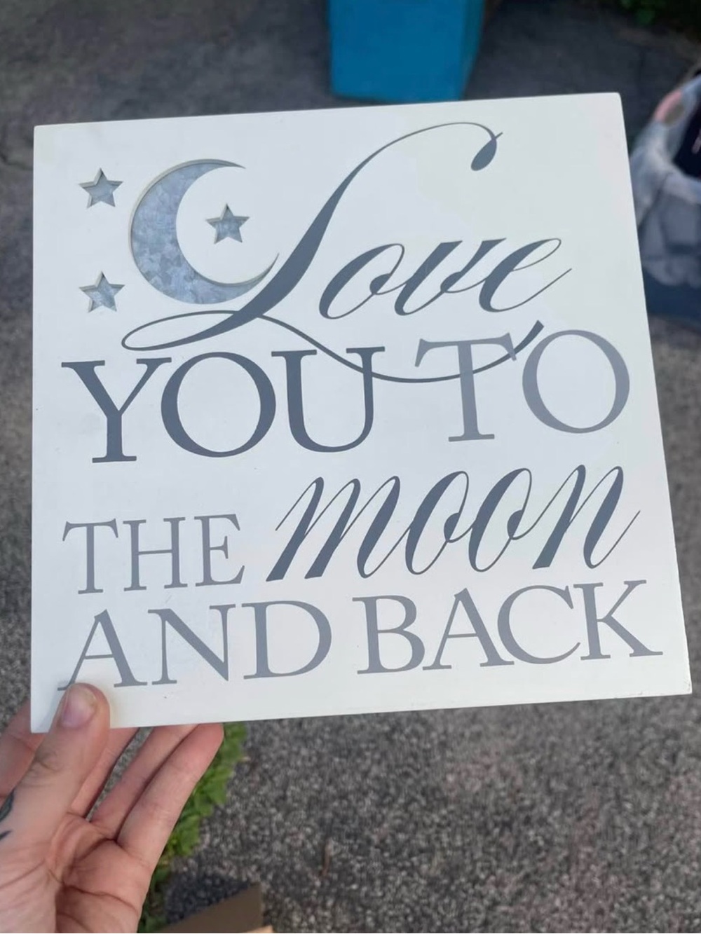 Love You To The Moon And Back Wall Plaque - White and Silver